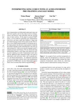 Interpreting Song Lyrics with an Audio-Informed Pre-trained Language
  Model