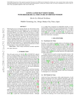gSwin: Gated MLP Vision Model with Hierarchical Structure of Shifted
  Window