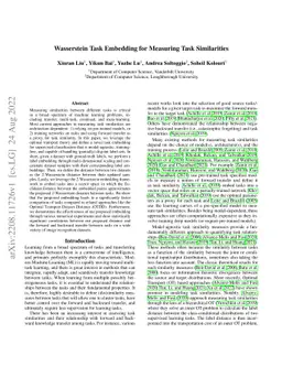 Wasserstein Task Embedding for Measuring Task Similarities