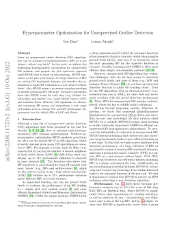 Hyperparameter Optimization for Unsupervised Outlier Detection