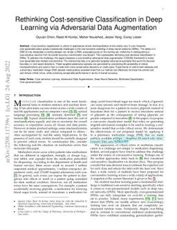 Rethinking Cost-sensitive Classification in Deep Learning via
  Adversarial Data Augmentation