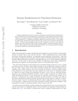 Entropy Regularization for Population Estimation