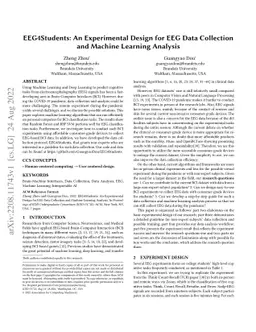 EEG4Students: An Experimental Design for EEG Data Collection and Machine
  Learning Analysis
