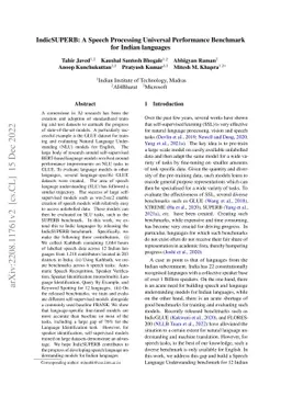 IndicSUPERB: A Speech Processing Universal Performance Benchmark for
  Indian languages