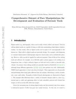 Comprehensive Dataset of Face Manipulations for Development and
  Evaluation of Forensic Tools