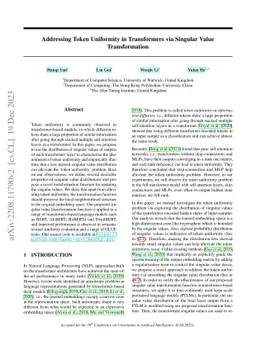 Addressing Token Uniformity in Transformers via Singular Value
  Transformation