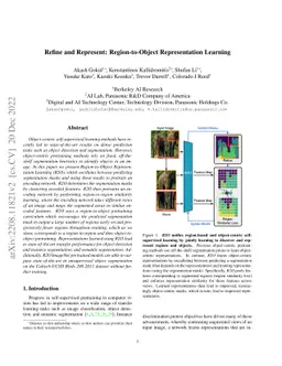 Refine and Represent: Region-to-Object Representation Learning