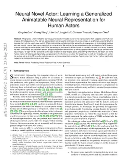 Neural Novel Actor: Learning a Generalized Animatable Neural
  Representation for Human Actors