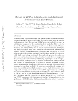 Bottom-Up 2D Pose Estimation via Dual Anatomical Centers for Small-Scale
  Persons