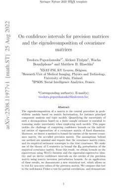 On confidence intervals for precision matrices and the
  eigendecomposition of covariance matrices