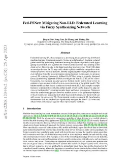 Fed-FSNet: Mitigating Non-I.I.D. Federated Learning via Fuzzy
  Synthesizing Network