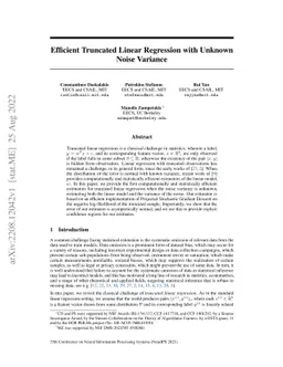 Efficient Truncated Linear Regression with Unknown Noise Variance