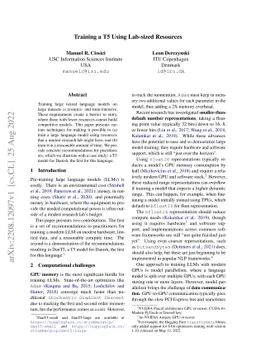 Training a T5 Using Lab-sized Resources