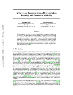 A Survey on Temporal Graph Representation Learning and Generative
  Modeling
