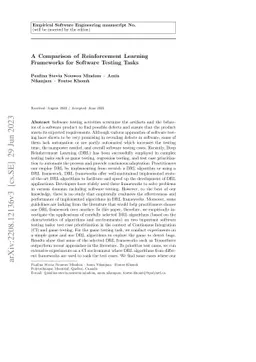 A Comparison of Reinforcement Learning Frameworks for Software Testing
  Tasks