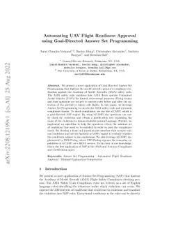 Automating UAV Flight Readiness Approval using Goal-Directed Answer Set
  Programming