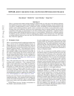SONAR: Joint Architecture and System Optimization Search