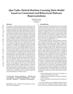 Quo Vadis: Hybrid Machine Learning Meta-Model based on Contextual and
  Behavioral Malware Representations