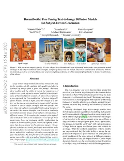 DreamBooth: Fine Tuning Text-to-Image Diffusion Models for
  Subject-Driven Generation