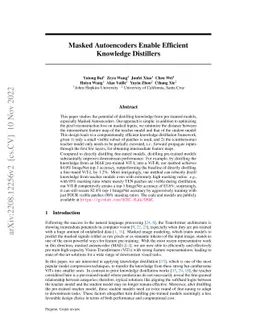Masked Autoencoders Enable Efficient Knowledge Distillers