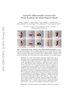 Grasp'D: Differentiable Contact-rich Grasp Synthesis for Multi-fingered
  Hands