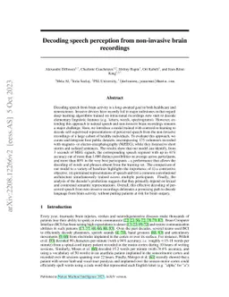 Decoding speech perception from non-invasive brain recordings