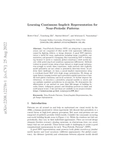 Learning Continuous Implicit Representation for Near-Periodic Patterns