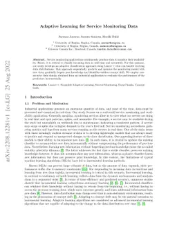 Adaptive Learning for Service Monitoring Data