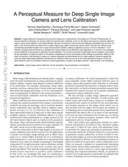 A Deep Perceptual Measure for Lens and Camera Calibration