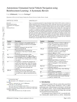 Autonomous Unmanned Aerial Vehicle Navigation using Reinforcement
  Learning: A Systematic Review