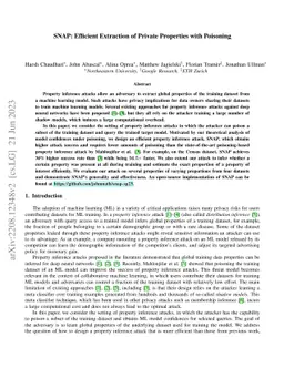 SNAP: Efficient Extraction of Private Properties with Poisoning