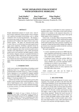 Music Separation Enhancement with Generative Modeling