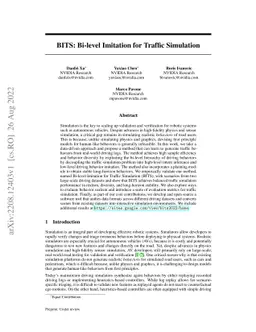 BITS: Bi-level Imitation for Traffic Simulation