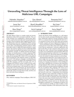Unraveling Threat Intelligence Through the Lens of Malicious URL
  Campaigns