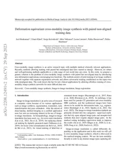 Deformation equivariant cross-modality image synthesis with paired
  non-aligned training data