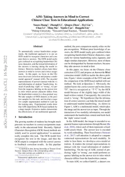 AiM: Taking Answers in Mind to Correct Chinese Cloze Tests in
  Educational Applications
