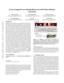 Cross-Lingual Cross-Modal Retrieval with Noise-Robust Learning