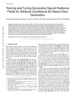 Training and Tuning Generative Neural Radiance Fields for
  Attribute-Conditional 3D-Aware Face Generation