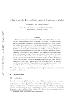 A Framework for Inherently Interpretable Optimization Models