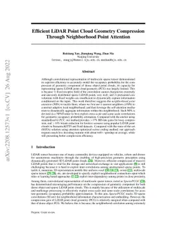 Efficient LiDAR Point Cloud Geometry Compression Through Neighborhood
  Point Attention