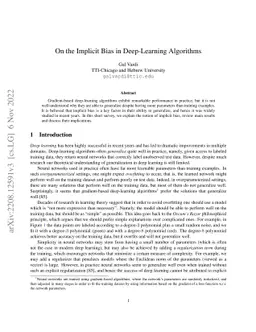 On the Implicit Bias in Deep-Learning Algorithms