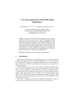 A Two Step Approach for Whole Slide Image Registration