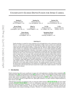 Uncertainty Guided Depth Fusion for Spike Camera