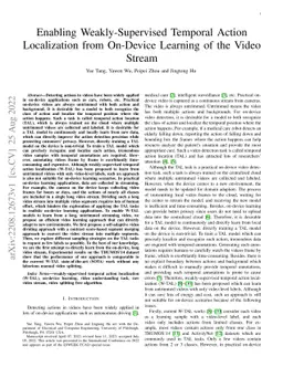 Enabling Weakly-Supervised Temporal Action Localization from On-Device
  Learning of the Video Stream