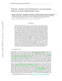 Voxurf: Voxel-based Efficient and Accurate Neural Surface Reconstruction