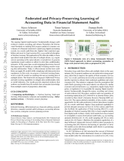 Federated and Privacy-Preserving Learning of Accounting Data in
  Financial Statement Audits