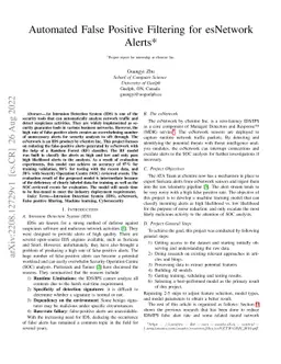 Automated False Positive Filtering for esNetwork Alerts