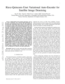 Riesz-Quincunx-UNet Variational Auto-Encoder for Satellite Image
  Denoising