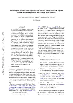 Building the Intent Landscape of Real-World Conversational Corpora with
  Extractive Question-Answering Transformers