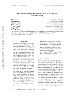 Pipeline-Invariant Representation Learning for Neuroimaging